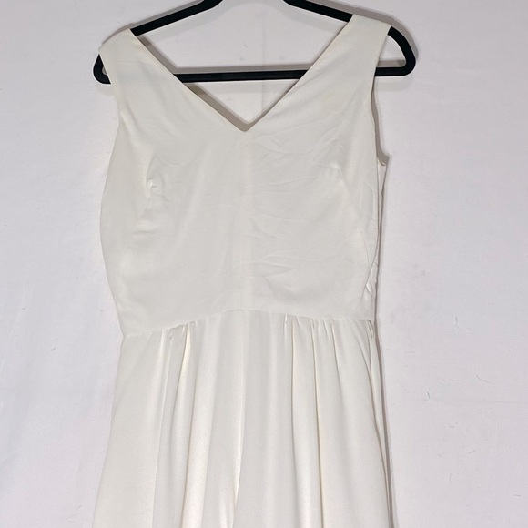 Vintage Diamond Tea Gown Cream Sleeveless Cropped Wide Leg Culotte Jumpsuit M - Picture 5 of 16